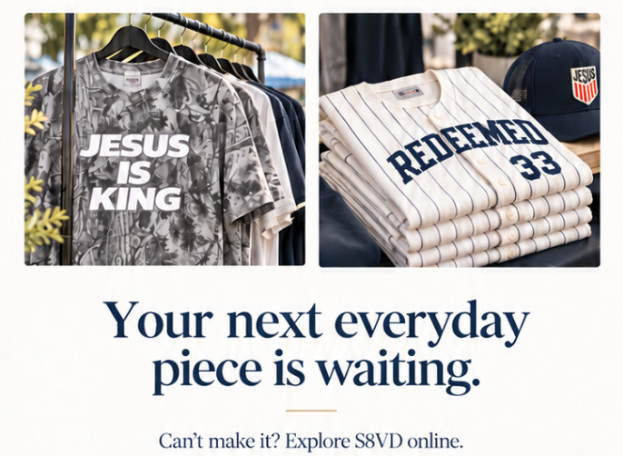 Explore S8VD faith-based apparel. Your next everyday piece is waiting.